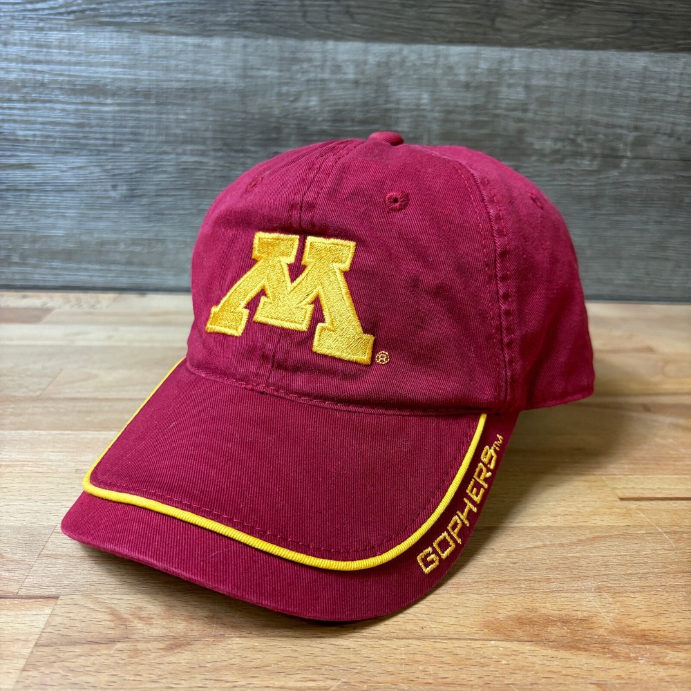 Minnesota Golden Gophers Hat Cap Strap Back Red Maroon M‎ Logo Retro
